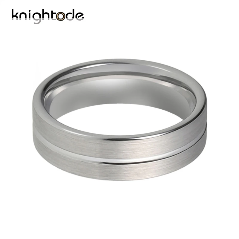 Мужские 6 мм матовые кольца из карбида вольфрама для женщин паз обручальные