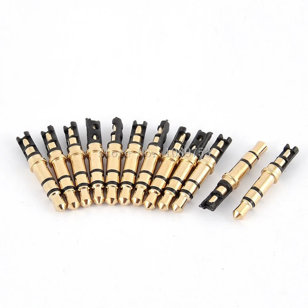 

20 Pcs Gold Tone 3.5mm 3 pole Male Audio Stereo Plug for Earphone Headphone