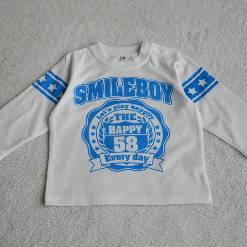Детская одежда для мальчиков с буквенным принтом футболка длинными рукавами