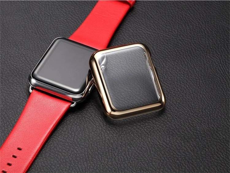 Модный металл гальванических чехол для apple watch полный обложка я часы укрытие