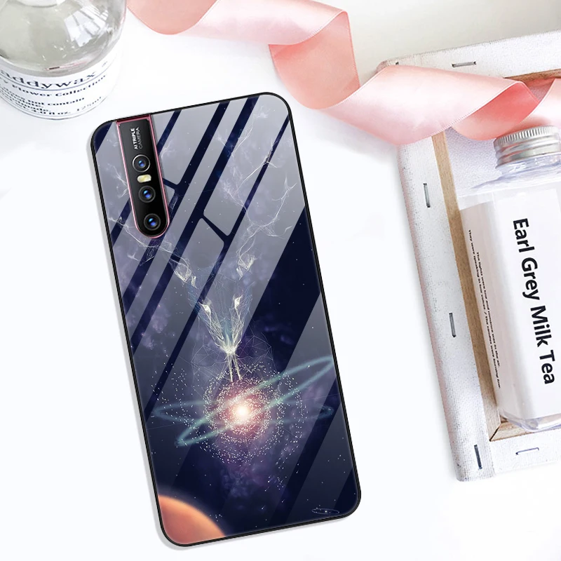 Чехол для VIVO V15 Pro, чехол VIVOV15 Pro из закаленного стекла с изображением планеты космос, стеклянный чехол на заднюю панель для VIVO V15 Pro V15Pro V 15 Pro, чехол