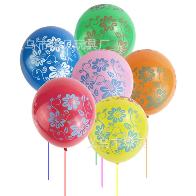 Mix flower 10pcs 12Inch Dinosaur Balloon Happy Christmas New Year Ballon Clear Mickey Latex Balloons Baby Shower New Year Party Decor - Цвет: Mix flower