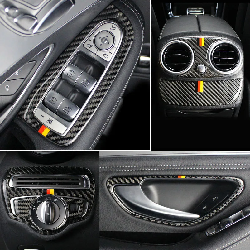 Углеродное волокно для Mercedes Benz C Class GLC W205 Внутренняя дверь громкоговоритель