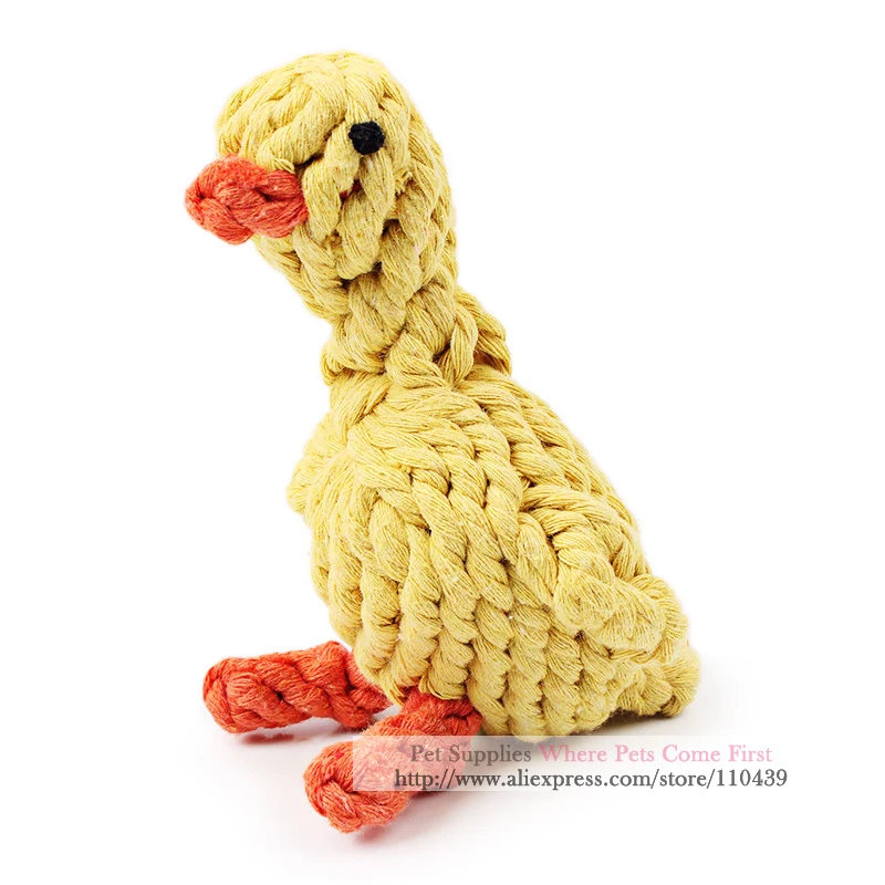Игрушка хлопковая Веревка Тканые игрушки милая утка щенок животное зубы укуса