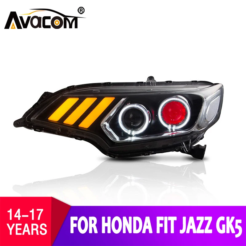 AVACOM автомобильный Стайлинг светодиодный головной светильник s в сборе для Honda FIT