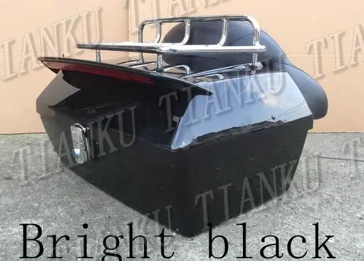 Bright black Багажник мотоцикла хвостовой багажник Чемодан верхняя стойка спинка со стоп-сигналами для Honda Rebel CMX 250 CA125 золотыми крыльями, GL1500 1800 Magna - Цвет: Bright black