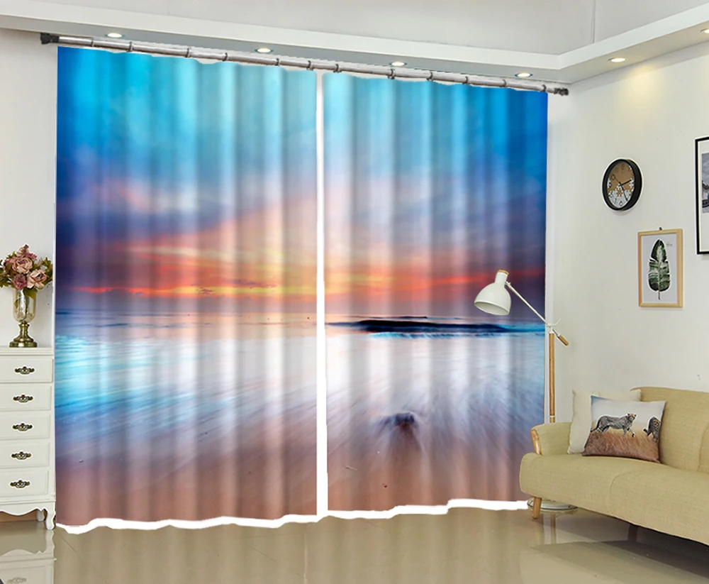 Sky seascape 3d цифровая печать стерео шторы для среза высокая точность черный