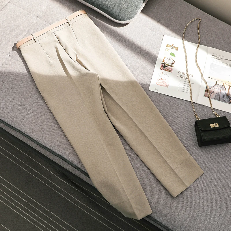 Женские Асимметричные Брюки BGTEEVER однотонные прямые офисные брюки с высокой