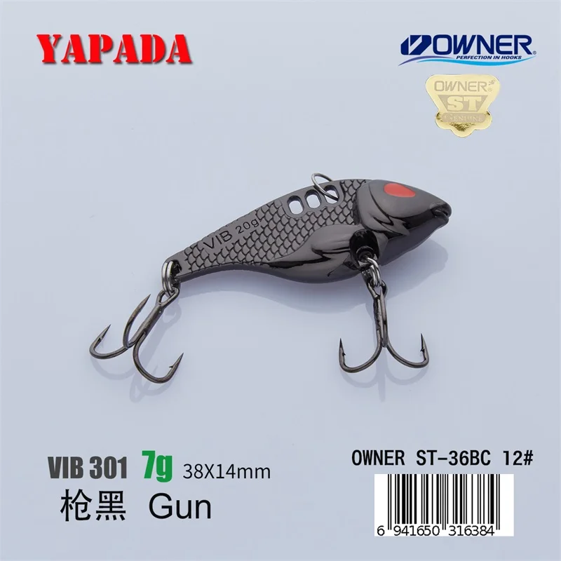 YAPADA VIB 301 Tycoon 5 г/7 г Держатель тройной крючок 35-38 мм перо многоцветный цинковый сплав металл VIB рыболовные приманки - Цвет: Gun 7g