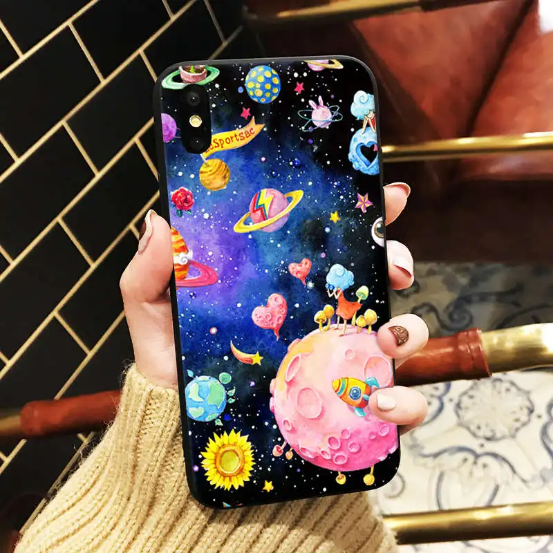 Чехол для iPhone 7 с изображением туманности космоса Луны Вселенной планеты чехол X 8