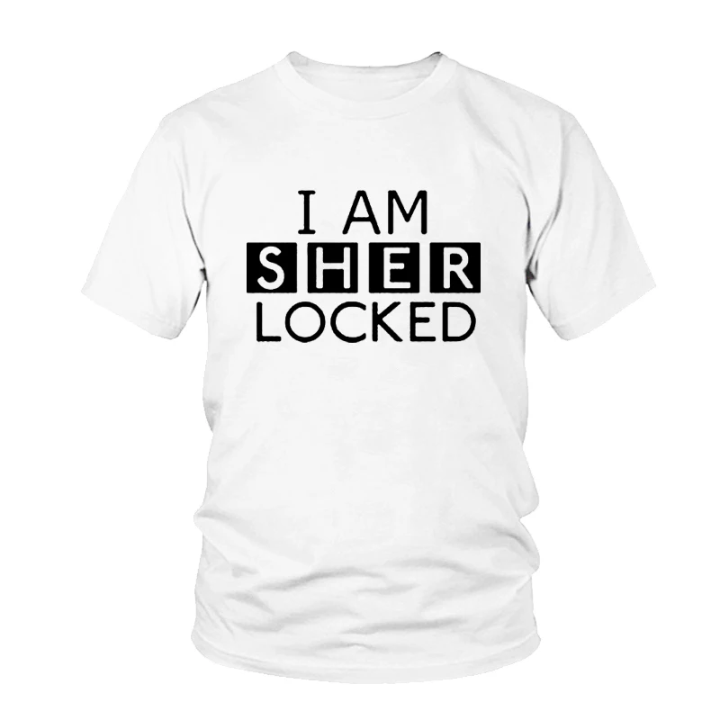 Женская Повседневная футболка с коротким рукавом I Am Sherlocked Fandom модная уличная