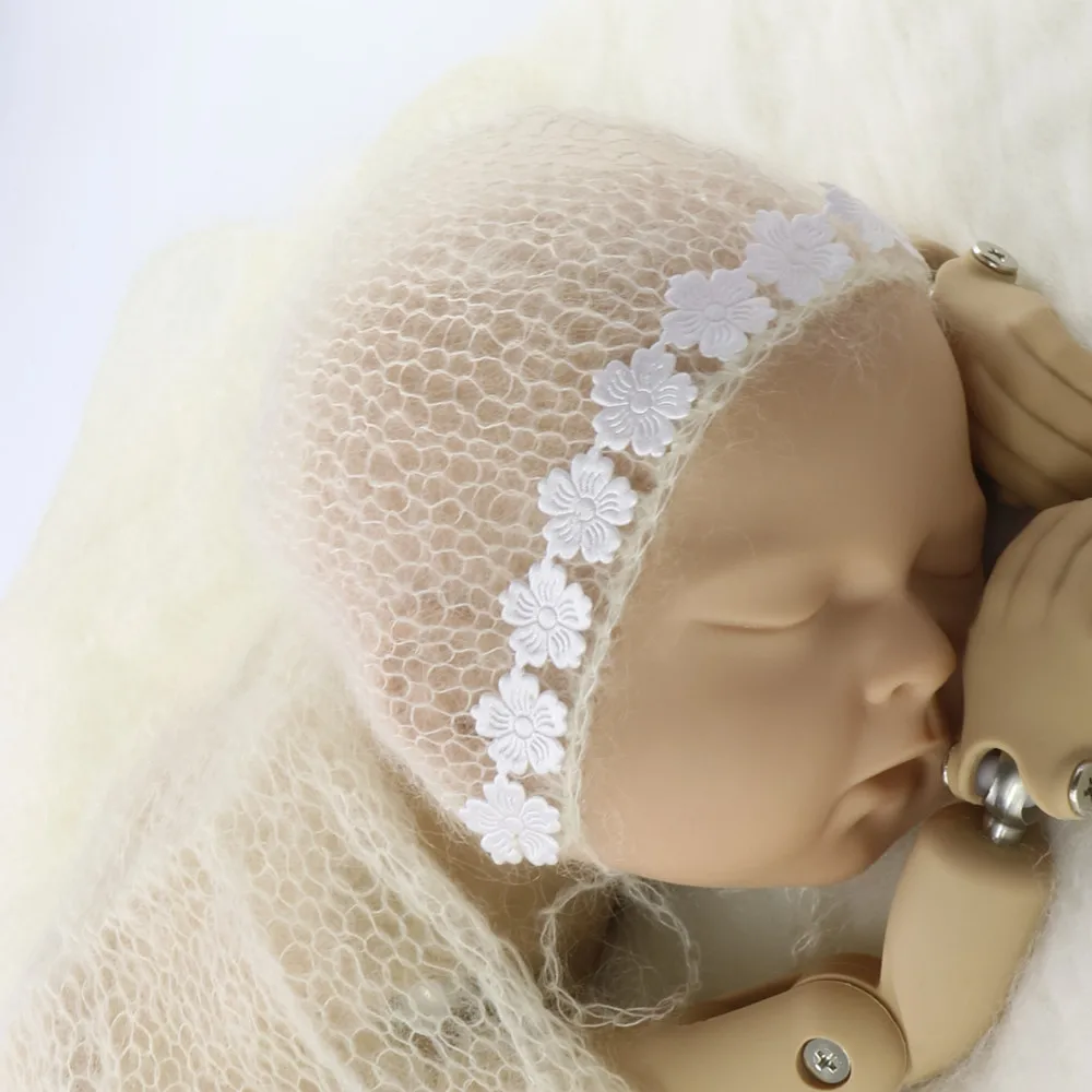

D&J Handcraft Baby Hand Knit Mohair Bonnet Photography Prop on Baby Shower Gift Newborn Photography Prop Baby Photography Props
