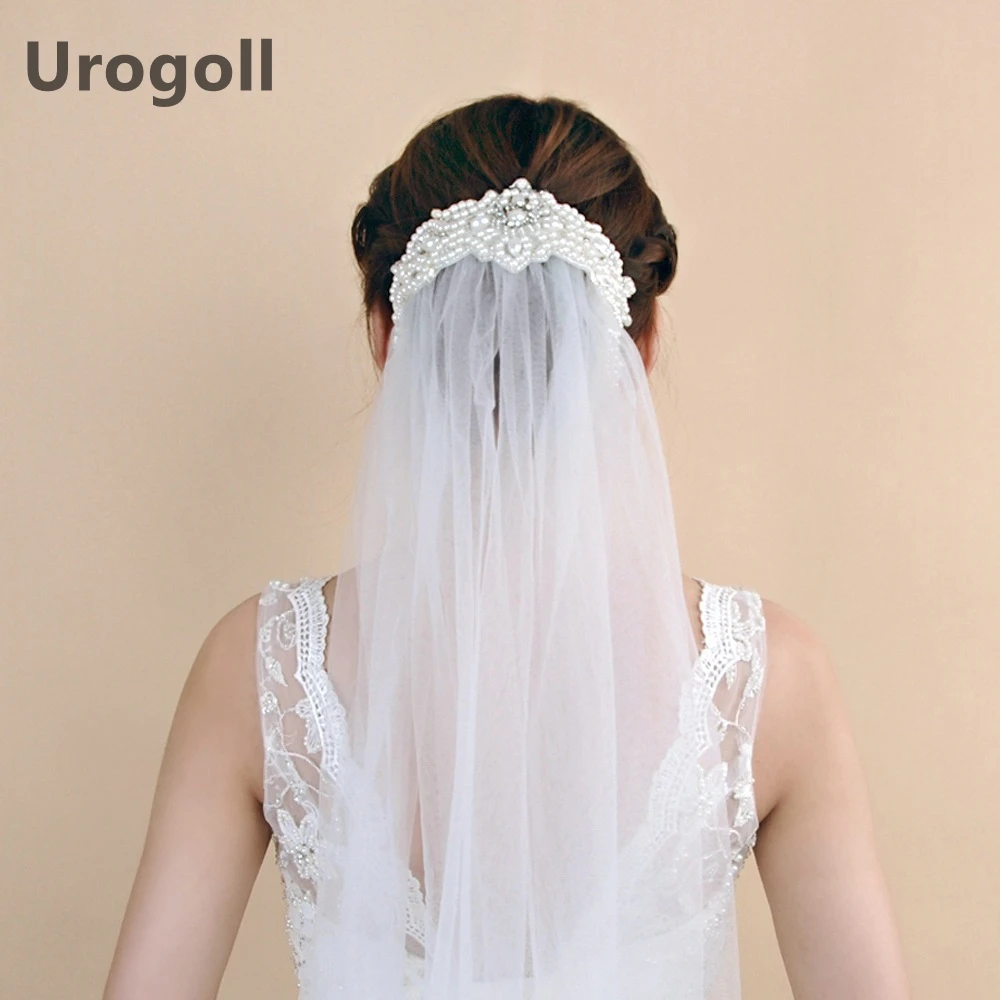 

Noble Rhinestone Pearls Wedding Veils Bridal Wedding Veil Accessories Beaded Veil Luxury Veil For Women Wedding Dress Up