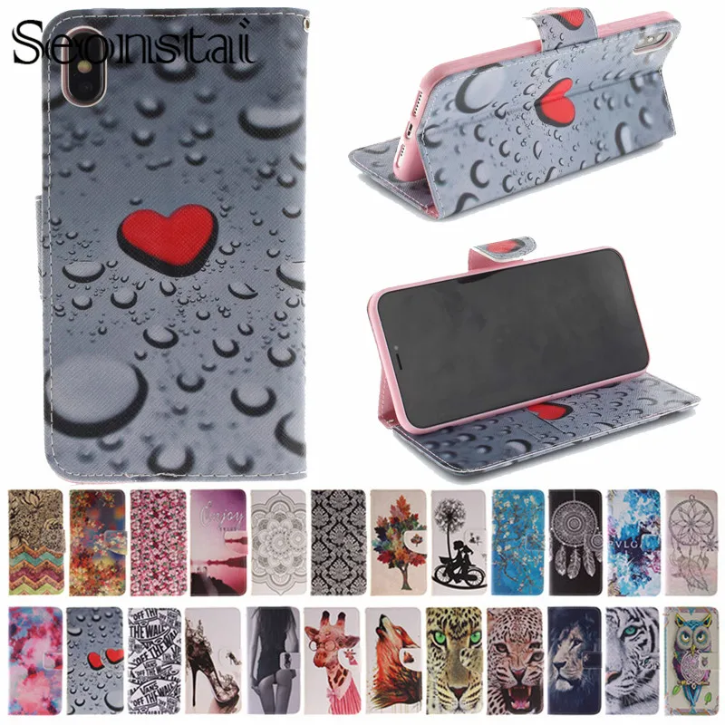 

Xs Max Luxury Leather Painted Case for iPhone XS XR 7 8 6 6s Plus Soft Silicone Wallet Flip Cover Coque For iPhone 5 5s SE Capa