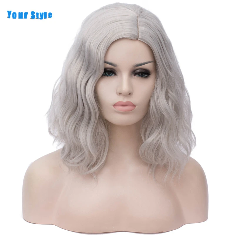 

Your Style Synthetic 9 Colors Short BOB Body Wavy Colored Red Blunt Natural Wigs Female For Black Women Black