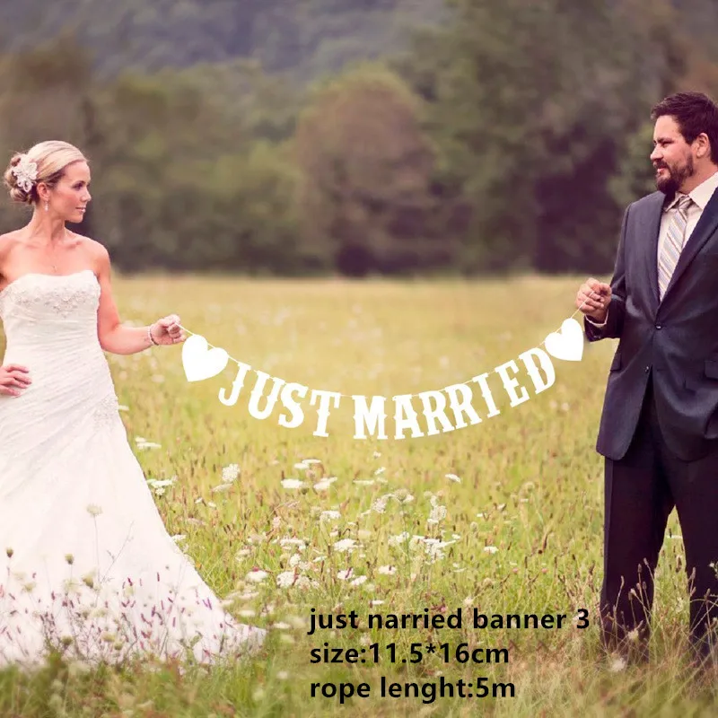 just married 3 Просто женатый баннер мистер Mrs гирлянда в рустикальном стиле свадебный стол украшение жениха невесты воздушный шар баннер принадлежности для вечеринки-девичника - Цвет: just married 3
