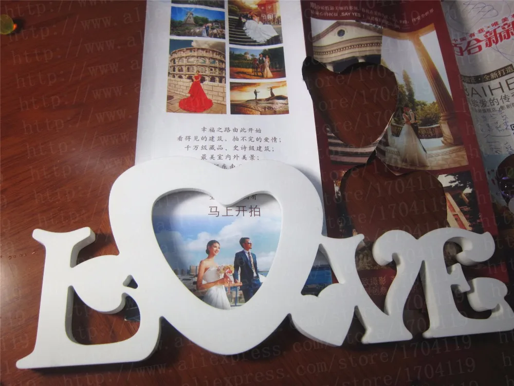 Фоторамка в форме сердца наклейки на стену из Искусственного Дерева для