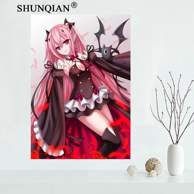 Owari no seraph hiiragi shinoa Холст Тканевый плакат для домашнего декора живопись искусство