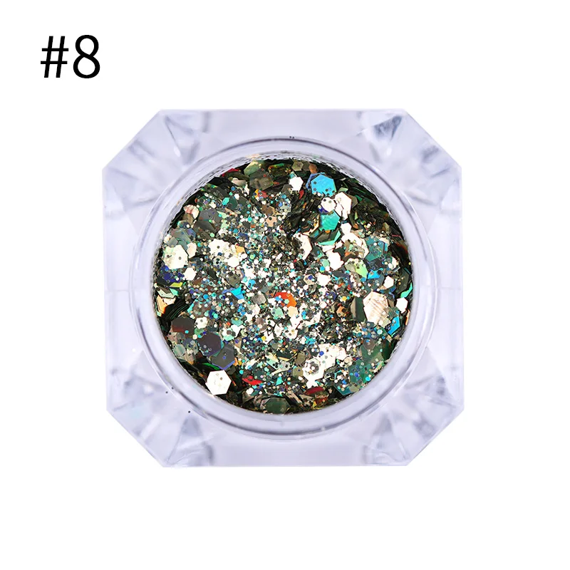 Голографические пайетки для ногтей красочные лазерные неровные Блестки для маникюра украшения для ногтей - Цвет: Color 8