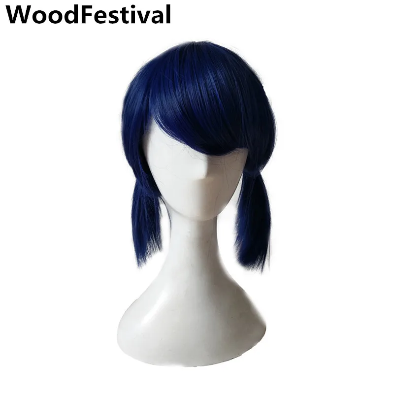 WoodFestival темно-синий парик косплей короткие парики для женщин синтетические термостойкие