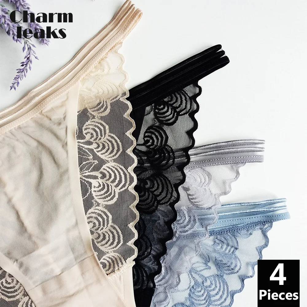 Charmleaks Для женщин Трусы стринги кружевное нижнее белье сексуальное хипстерское