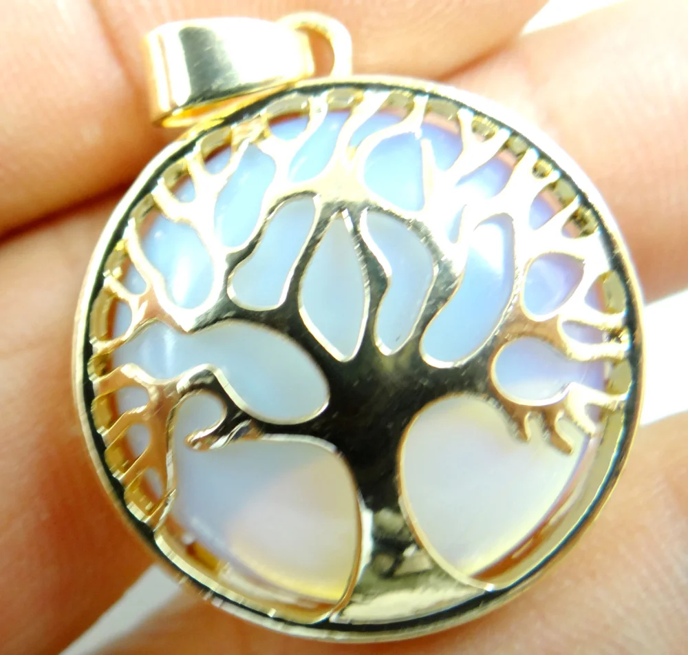 Natural Stone Quartz Crystal tiger eye Turquoises Tree of Life Round Shaped pendant for diy jewelry making necklace10pcs | Украшения и