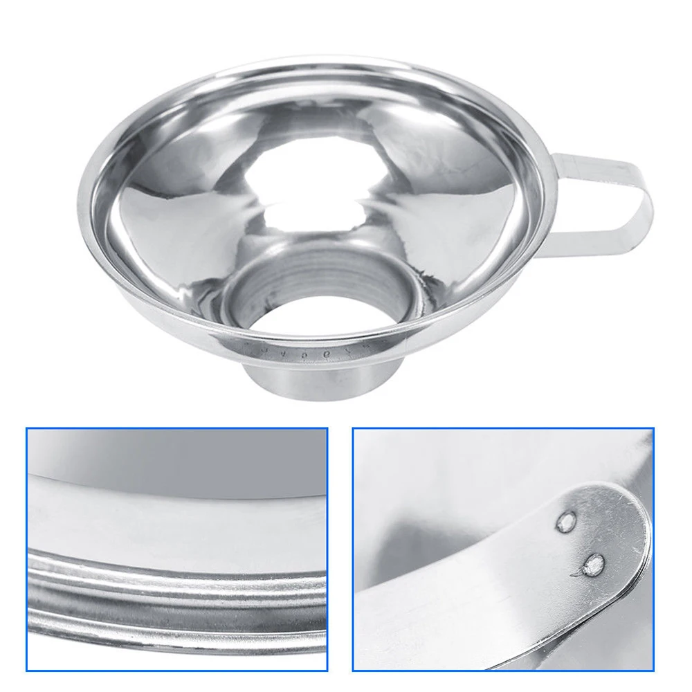 Multifunctional Useful Stainless Steel Wide Mouth Canning Jar Funnel Cup Hopper Filter Kitchen Tools Gift For Housewife