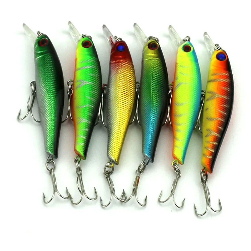 Good Quality Fishing Lure Minnow 6 PCS/Lot Color 8.5cm 8.9g 3D Eyes Artificial Bait Plastic Swimming Depth 0.5 - 2 m | Спорт и