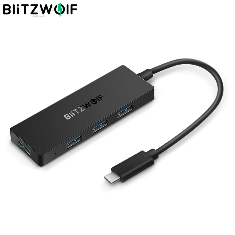 BlitzWolf BW-TH3 usb-концентраторы 4 в 1 type-C-4-портовый USB 3,0 порт концентратор данных с функцией OTG 5 Гбит/с USB 3,0 передача