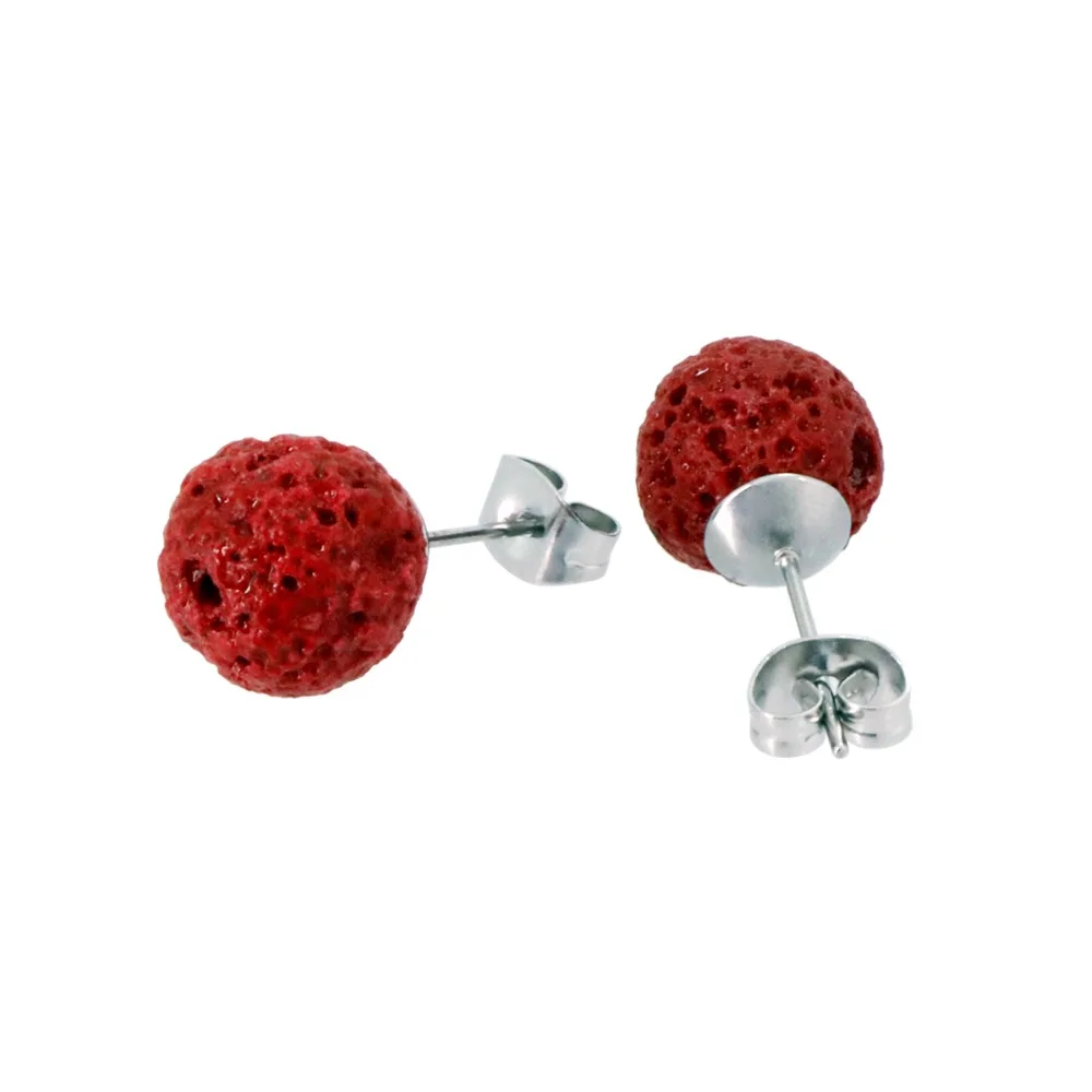 Nature Lava Stone Beads Earrings Aromatherapy Earring Stainless Steel Perfume Jewelry Gifts For Women Girls Decoration | Украшения и