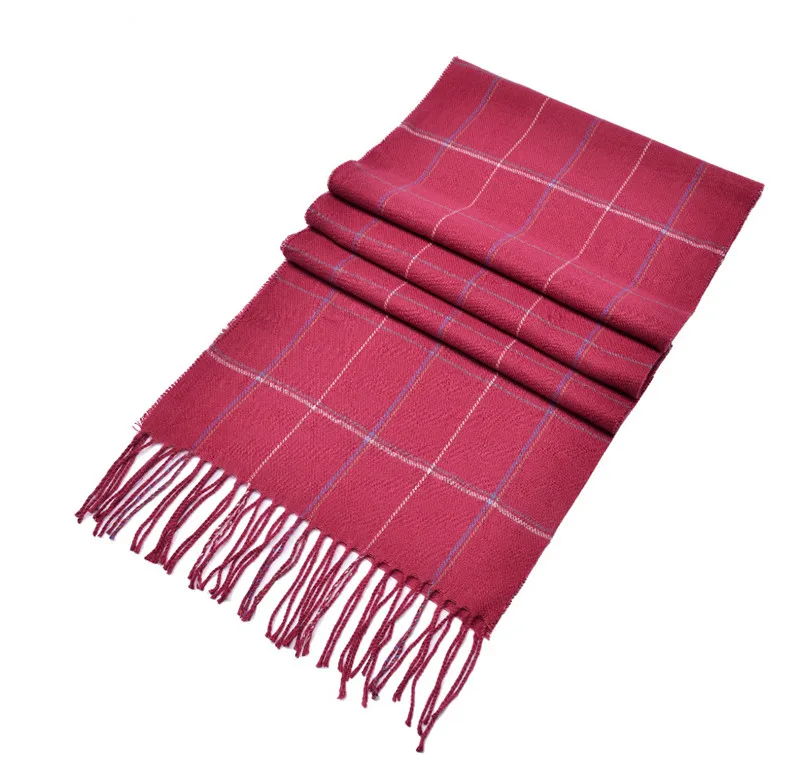 2018 зимний мужской теплый красный клетчатый шарф повседневный искусственный