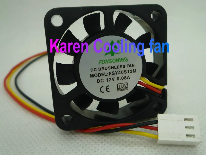 

FONSONING 40*40*10 мм 4010 3 провода FSY40S12M 12 В 0.08a охлаждающий вентилятор
