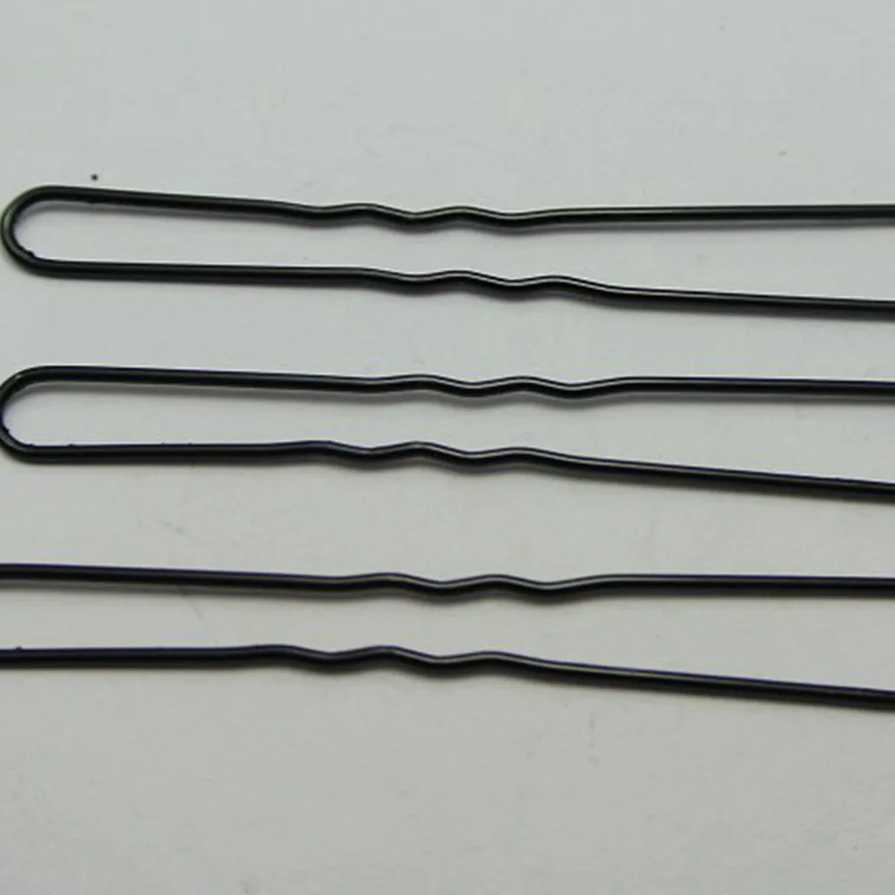 100 Black Wavy U Comb Bobby Pins Grips Hair Barrette Clip 60mm | Украшения и аксессуары