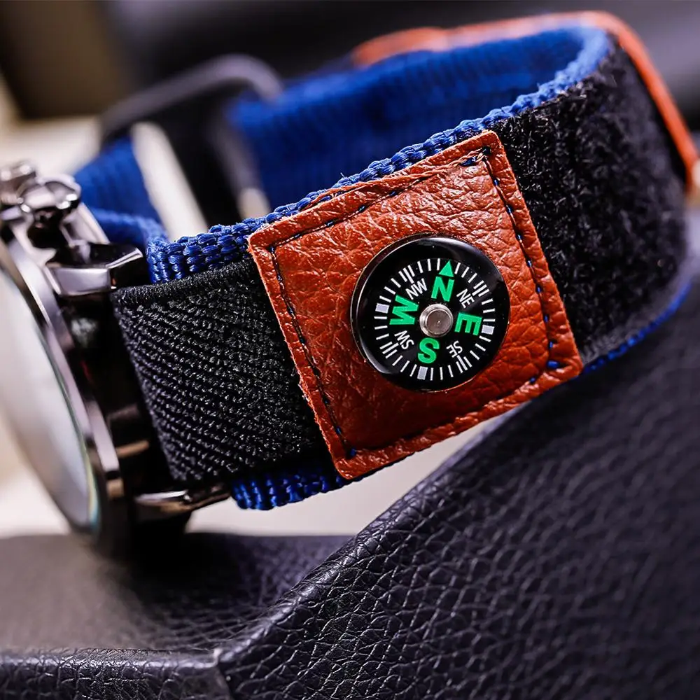 Модные мужские нейлоновый ремешок для часов маленький циферблат Аналоговые