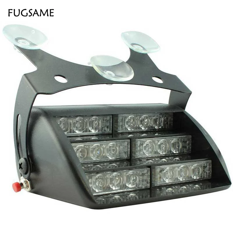 

FUGSAME 12V 18LED Car Auto Truck LED Beacon Hazard Emergency Recovery Flashing Warning Strobe Light Amber Red Blue White Mix