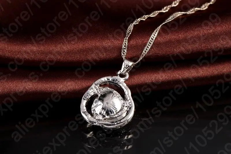 

New Fashion Jewelry Set 925 Sterling Silver Necklaces + Earrings Valentine Day Gifts Bridal Jewelry Set With Cubic Zircon