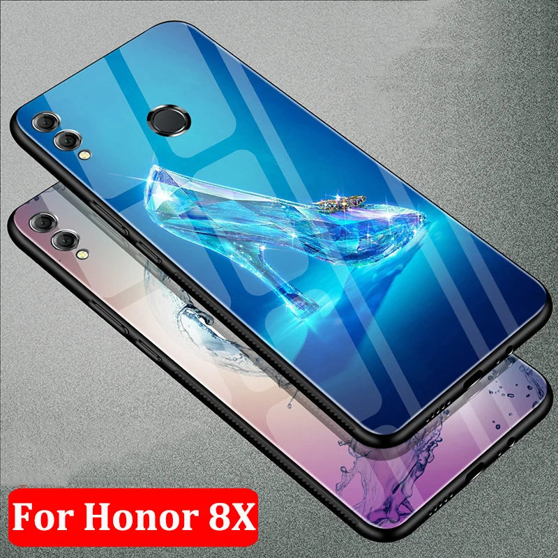 Модный чехол на заднюю панель из закаленного стекла для huawei Honor 8X, защитный чехол s для huawei Honor 8 X, чехол, Honor8X, чехол, fundas
