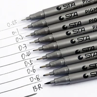 9 pcslot sta water based brush markers different size pigment liner triangular fineliner pens for art supplies stationery