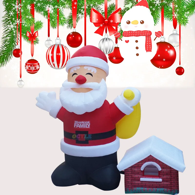 

OCYLE 6m/20ft christmas decoration inflatable santa claus with led lighting, giant inflatable santa claus