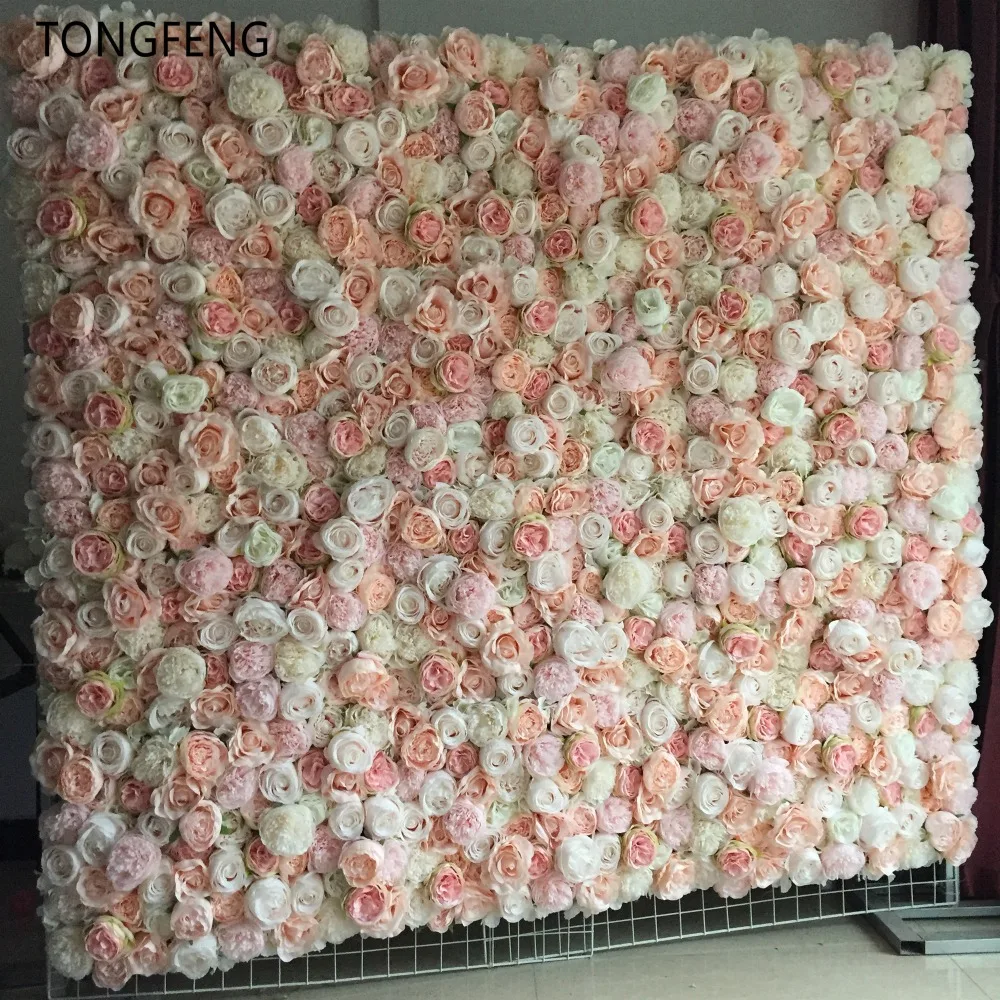 TONGFENG 10 шт./лот искусственный шелк Роза Пион 3D цветок стены свадебное оформление украшение цветок бегун Свадебные украшения