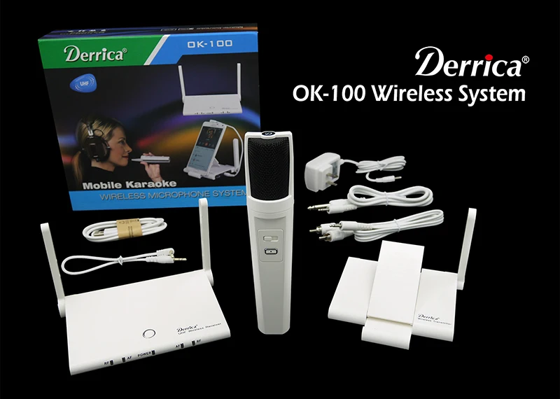 Бесплатная доставка! Derrica OK 100 мобильный телефон караоке микрофон Беспроводная