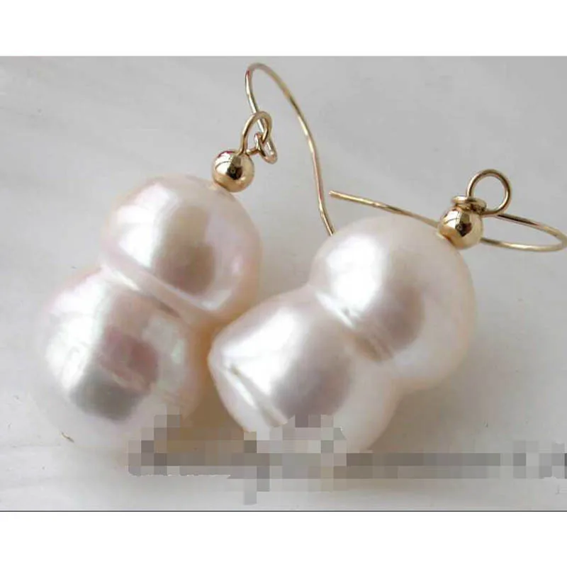 Вау 20 мм БАРОККО двойной FW жемчужные серьги покрытием|earrings plated|baroque pearl earringspearl