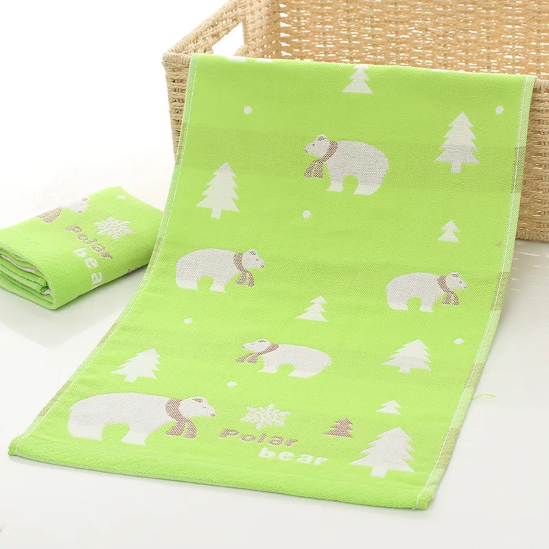 26*50cm High Quanlity Baby Towel Cartoon Babys Washcloth Handkerchief Kids Feeding Wipe Cloth Three-layer Cotton Gauze Towels
