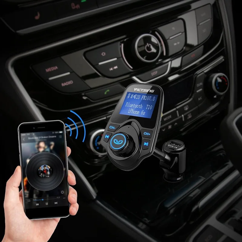 Беспроводной автомобильный радиоприемник VicTsing Bluetooth fm передатчик mp3 плеер