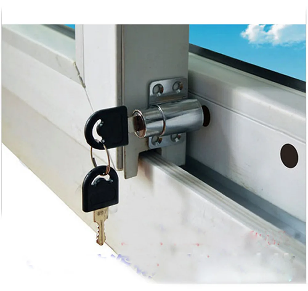 

5pcs sliding window lock with key child safety protection lock anti-theft door lock push window