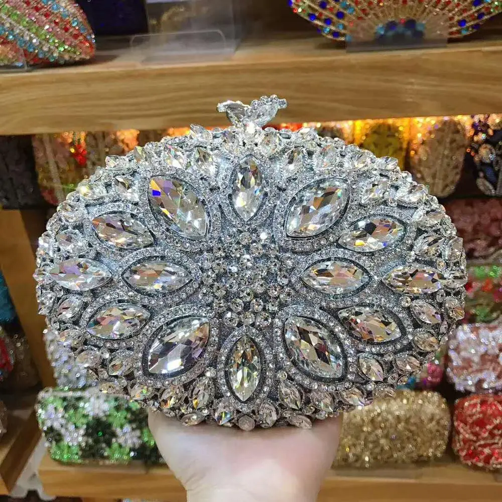 XIYUAN Дамская красная синяя Серебряная Золотая Бриллиантовая коробка сумка