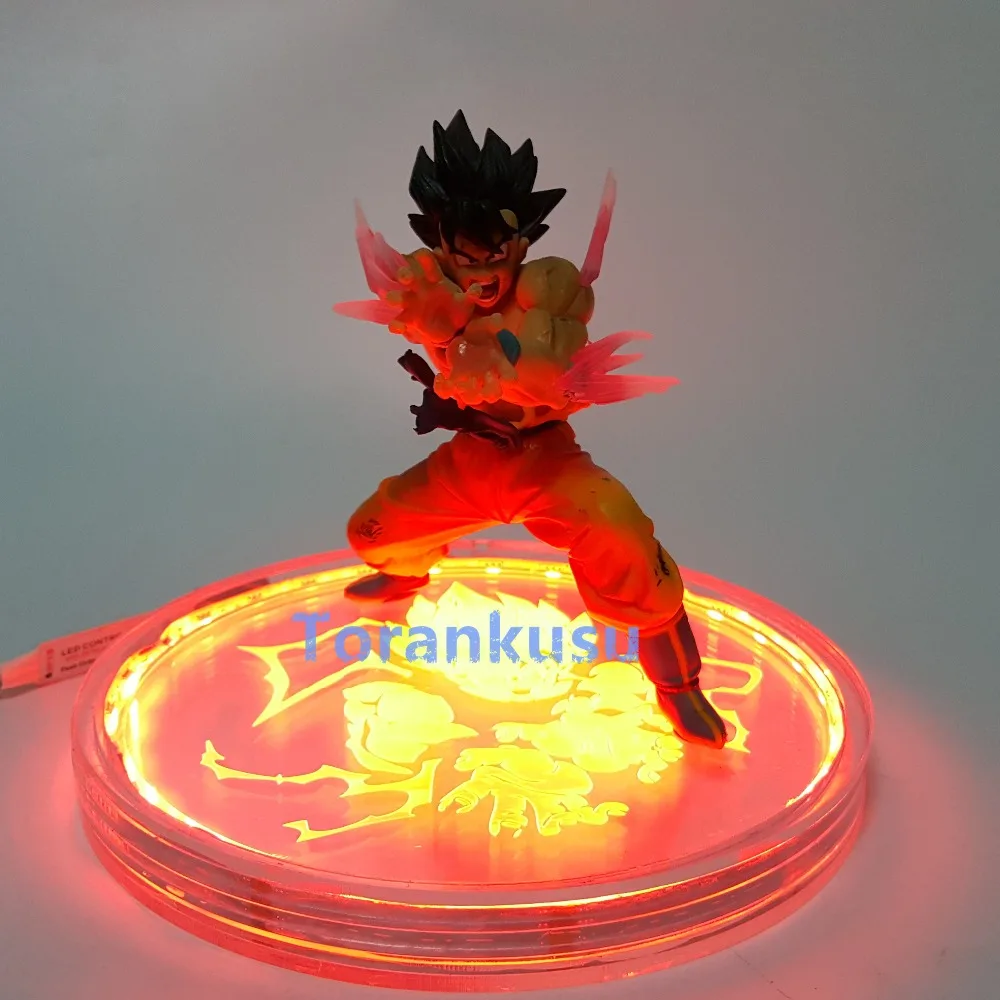 Dragon Ball Z Сон Гоку камехамеха со светодиодной базой фигурку игрушечные фигурки из