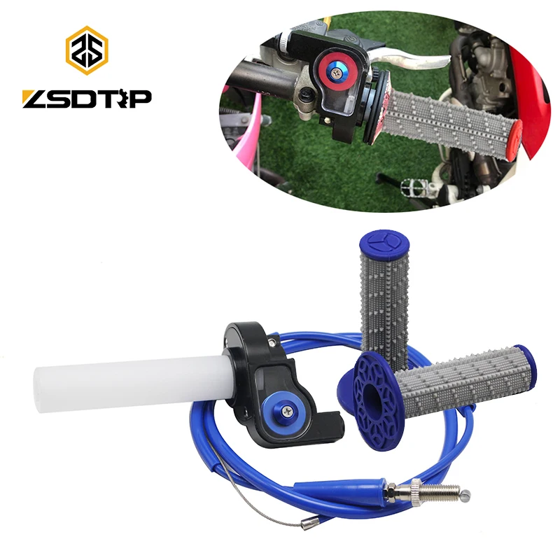 

ZSDTRP Twist Throttle Accelerator Handle Grip Cable Set for Quad ATV Dirt Bike 50-150cc XR50 XR70 CRF50 CRF70 22mm Handlebars
