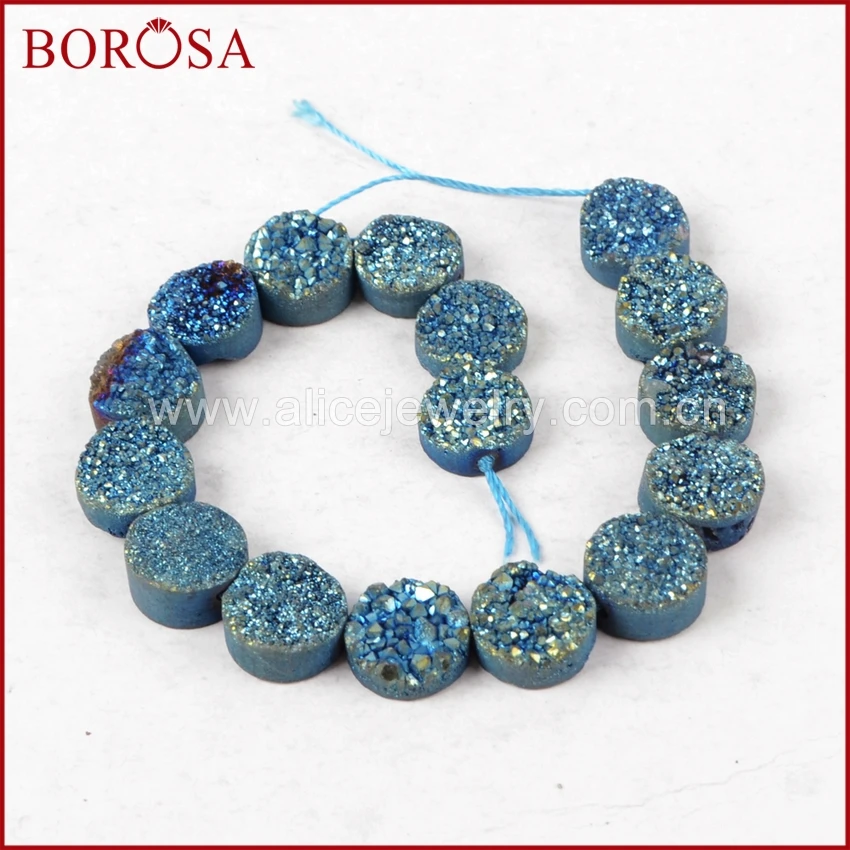 BOROSA 2 шт Новые Drusy 12 мм квадратные радужные натуральные титановые кристаллы Друза