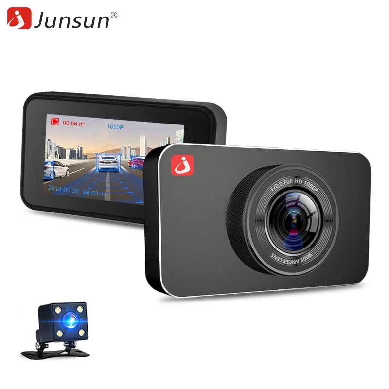 Junsun H9 Ночное видение Видеорегистраторы для автомобилей Камера ADAS/LDWS FHD 1296 P/1080 P 3